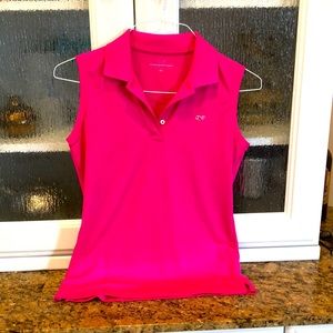 Vineyard Vines sleeveless performance shirt- size xs hot pink